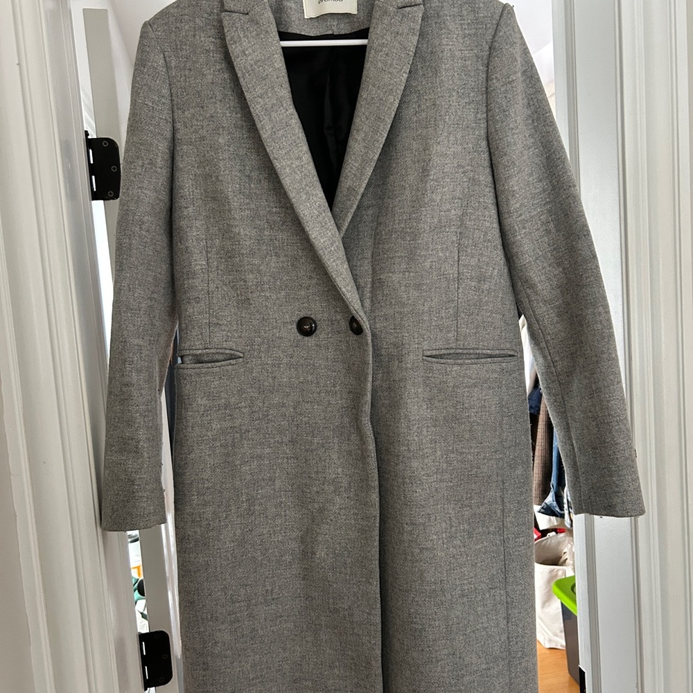 Women's promod Grey Double-Breasted Coat